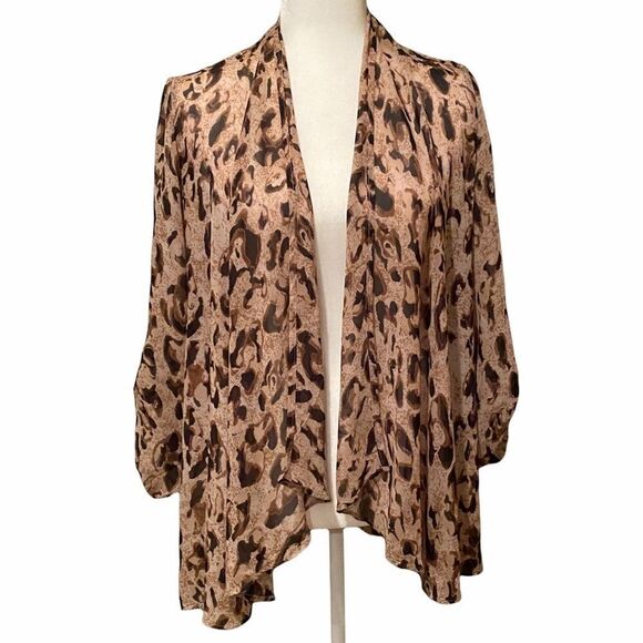 Chico’s Leopard Print Kimono Size Medium - Picture 1 of 11